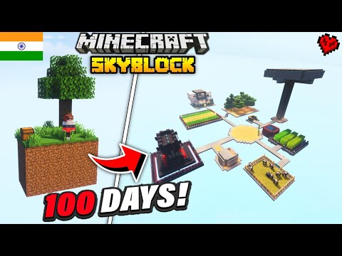 GoldDice Gaming - I Survived 100 Days on SKYBLOCK in Minecraft Hardcore (HINDI)