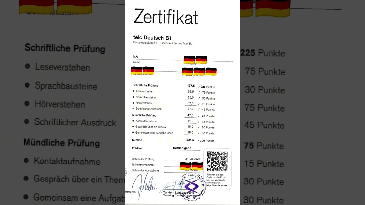 B1 Telc certificate #telcb1 #certification #exam #prüfungstipps #germany