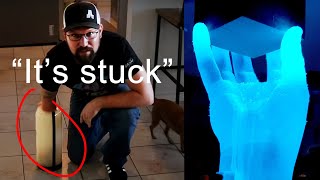 Download the video "I turn my Arm into a Glowing resin Sculpture"