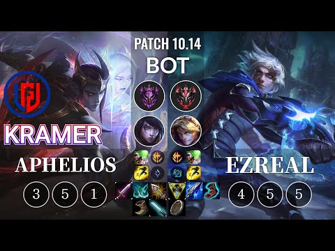 LGD Kramer Aphelios vs Ezreal Bot - KR Patch 10.14