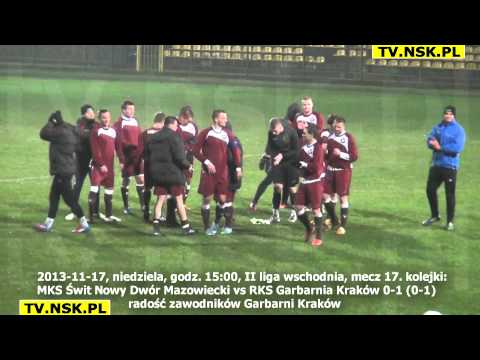 tv.nsk.pl 2013-11-17 MKS Świt Nowy Dwór Mazowiecki - RKS Garbarnia Kraków 0-1 (0-1) radość gości