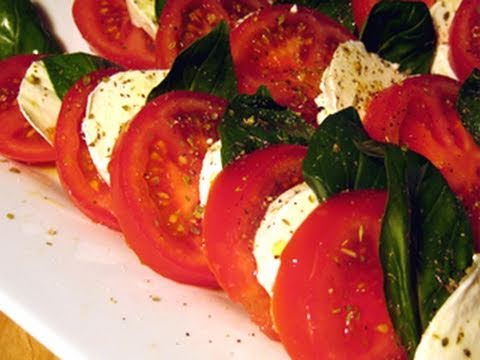Caprese Salad Recipe / How to make a Caprese Salad -Laura Vitale "Laura In The Kitchen" Episode 23