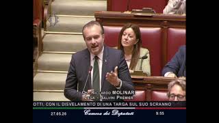 MOLINARI RICORDA GIACOMO MATTEOTTI IN OCCASIONE DEL DISVELAMENTO DI UNA TARGA SUL SUO SCRANNO