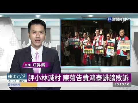 評小林滅村 陳菊告費鴻泰誹謗敗訴