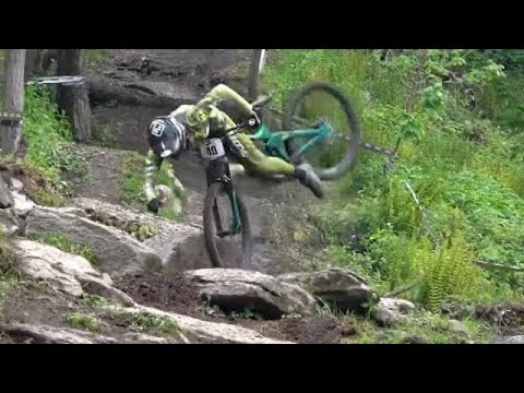 Extreme Downhill mountain bike crashes 