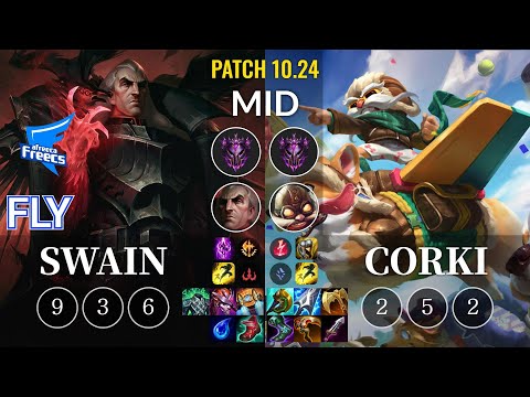 AF Fly Swain vs Corki Mid - KR Patch 10.24
