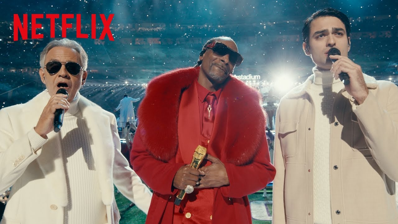 Andrea and Matteo Bocelli sing White Christmas at Snoop's Holiday Halftime Party | Netflix