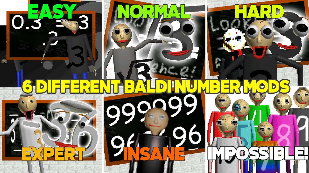 ALL Different Baldi Number Mods in Baldi's Basics! (Difficulty)