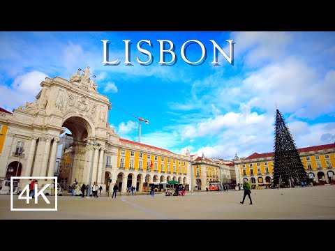 Lisbon Portugal Downtown Walking Tour 4k 2022 🇵🇹