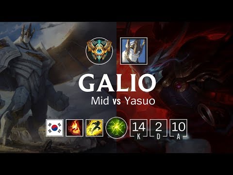 Galio Mid vs Yasuo - KR Challenger Patch 8.24