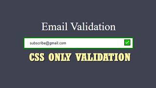 How To Create Form Validation Using Just HTML CSS Only | Website Email Validation CSS #validation