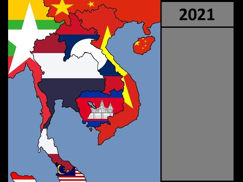 Mainland Southeast Asia: Timeline of National Flags: 1900 - 2021