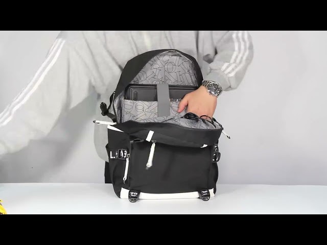 Vídeo relacionado con Roffatide Anime My Hero Academia Mochila Impreso College School Bag Mochila para portátil con puerto de carga USB y puerto para auriculares