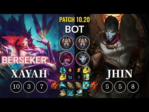 T1 Berseker Xayah vs Jhin Bot - KR Patch 10.20