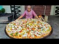 BIG PANEER MAKHNI PIZZA Giant Pizza Pizza Recipe Biggest Pizza By Grandma Veg Village Food