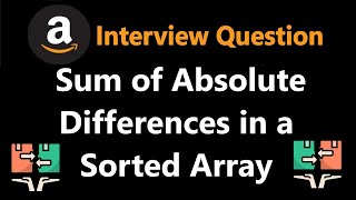 YouTube video 'Sum of Absolute Differences in a Sorted Array - Leetcode 1685 - Python'