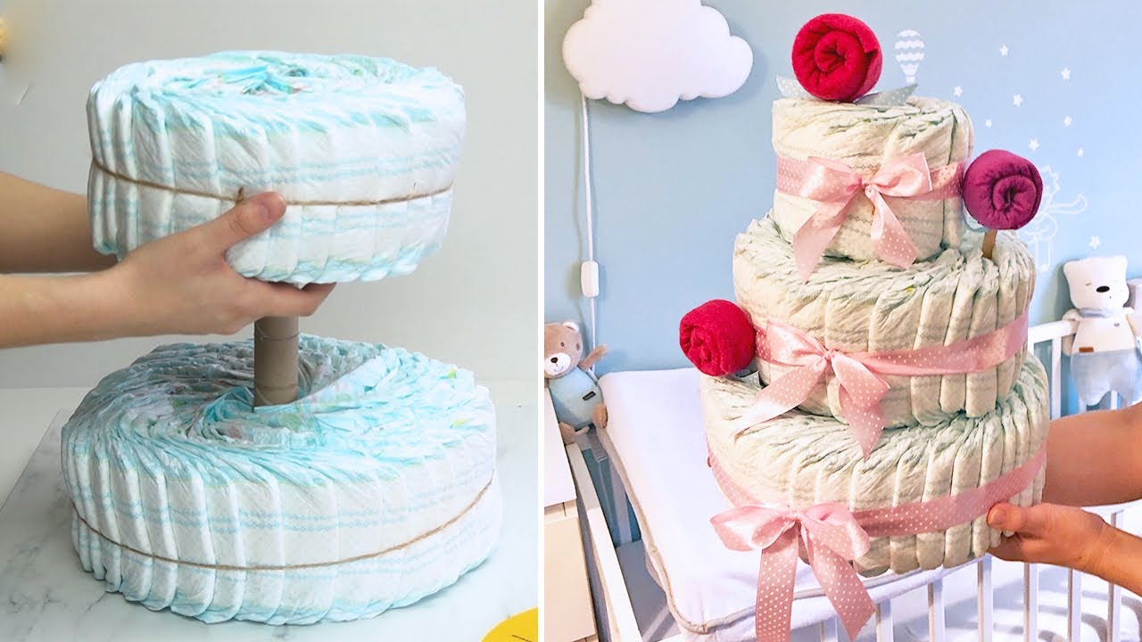 Jak zrobić TORT Z PIELUCH - pomysł na prezent DIY [BABY SHOWER]