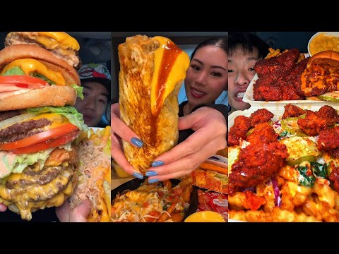 TIKTOK Mukbang Compilation | In-N-Out, Taco Bell, Dave's Hot Chicken, Chipotle & More!