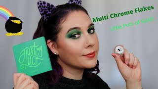 Multi Chrome Flake/Colourpop Just my Luck Eyeshadow Tutorial (Colourpop Monochromatic series #1)