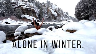 Cold River Plunge in the Snow | Solo Winter Camping (3 Years SUV Living)