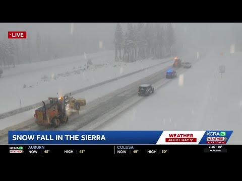 California storm coverage | Snow flurry at Soda Springs | 7:30 a.m. Feb. 16, 2026