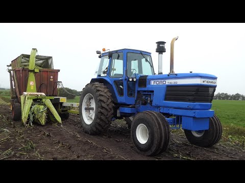 Ford TW-30 Cutting grass & Chopping corn w/ Claas Jaguar 75 PU220 Forage Harvester | DK Agri