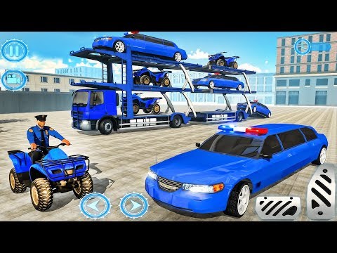 US Police limousine Car Quad Bike Transporter - Best Android Gameplay
