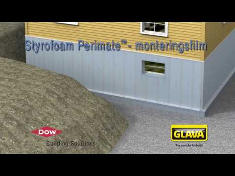 Isolasjon av yttervegger, Styrofoam Perimate Montering