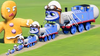 Download lagu Big & Small CURSED Crazy Frog the Train vs Gingerbread Man | BeamNG.Drive mp3