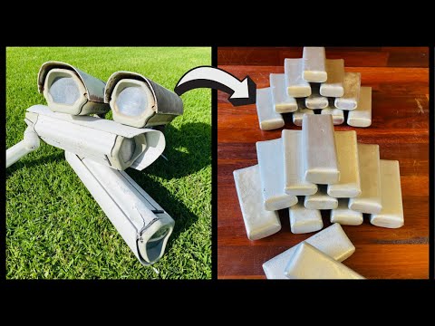 Security Casing Melt Down - Bulk Bars - ASMR Metal Melting - Trash To Treasure - BigStackD Casting