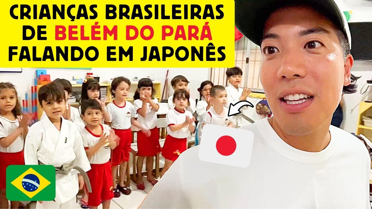 Fiquei feliz com crianças de Belém do Pará falando em japonês