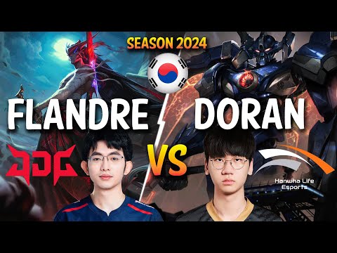 JDG Flandre vs HLE Doran - Flandre YONE vs Doran AATROX Top - Patch 14.1 KR Ranked | lolrec