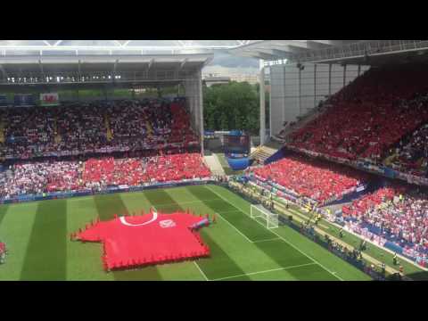 Anthem of Wales before the game vs. England