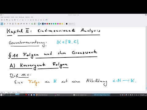 Analysis - Teil 23 (Woche 5) - §11 Folgen und ihre Grenzwerte - A) Konvergente Folgen