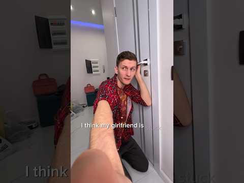 My girlfriend is stuck in the bathroom 😳 how will she escape?🙈