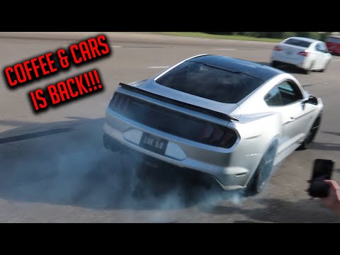 COPS CANT STOP CRAZY MUSCLE CAR DRIVERS LEAVING COFFEE AND CARS HOUSTON! - Cars and Coffee November Video