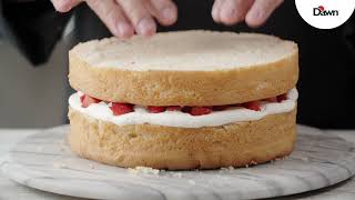 Pastel sueño de fresas con Harinas Preparadas Dawn Cremoso Vainilla