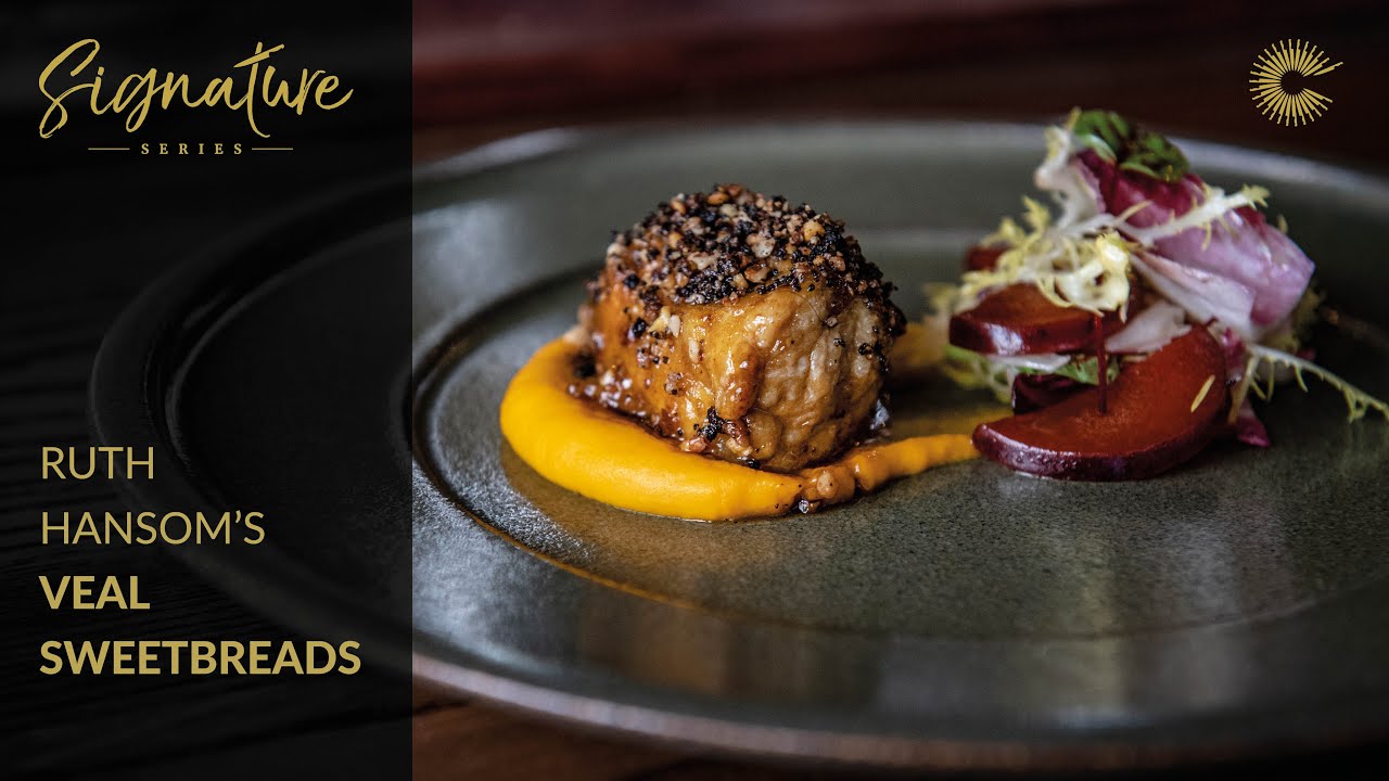 Ruth Hansom's Veal Sweetbreads with Black Pudding and Walnut Crumb