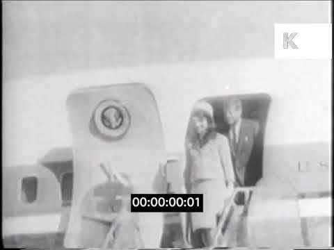 1963 John F. Kennedy and Jackie O Disembarking Air Force One