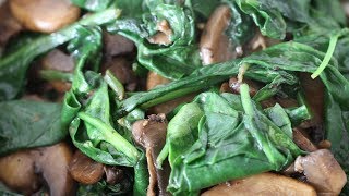 Sautéed Spinach And Mushrooms With Marsala Wine Recipe - Side Dish For Steaks