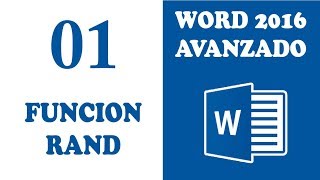WORD AVANZADO 2016 FUNCION RAND CLASE 1