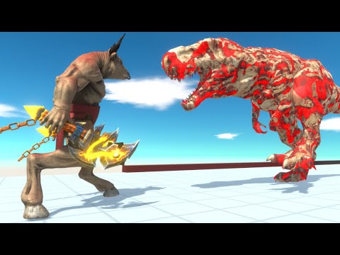 MODDED MINOTAUR vs LAVA GOLEM UNITS DEATH RUN - Animal Revolt Battle Simulator