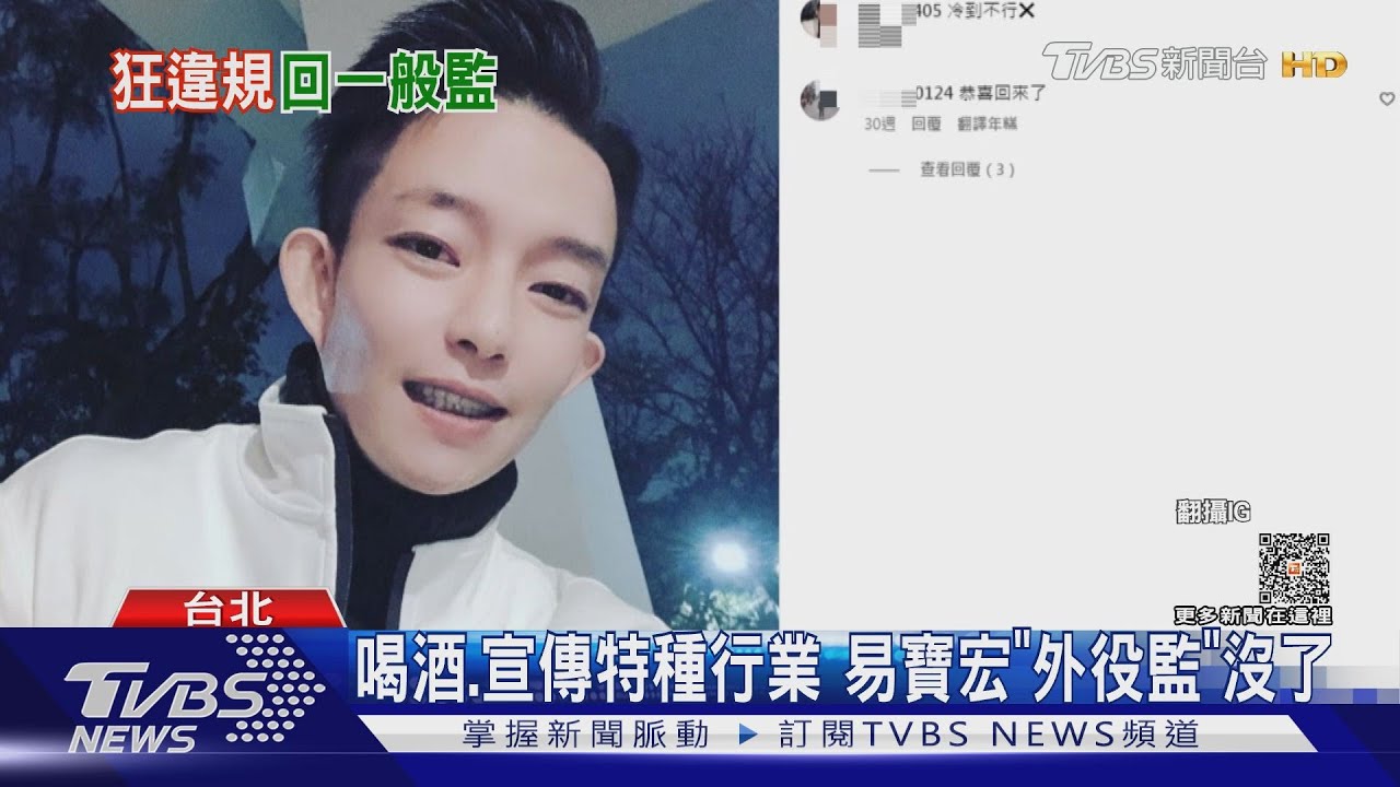 喝酒、宣傳特種行業 易寶宏「外役監」沒了