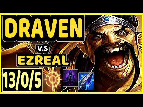 LOST (DRAVEN) vs EZREAL - QUADRAKILL 13/0/5 KDA BOTTOM ADC GAMEPLAY - NA Ranked DIAMOND