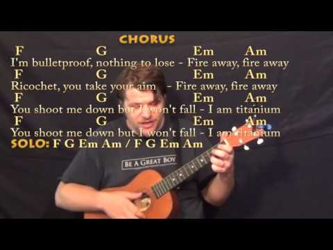 Titanium (David Guetta) Bariuke Cover Lesson in C with Chords/Lyrics