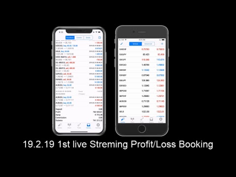 19.2.19 Forextrade1 1st Live Streming Profit/Loss Booking Video