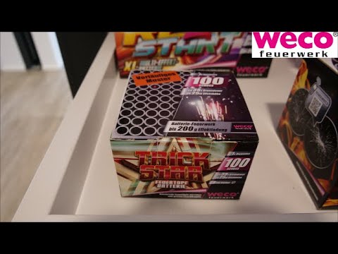 Weco Feuerwerk - TRICKSTAR (Neueit 2023) Muster Ganz nett! (Feuertopf Batterie)