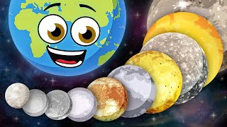 Size Comparison Of The 10 Biggest Moons In The Solar System | Space Songs For Kids | KLT