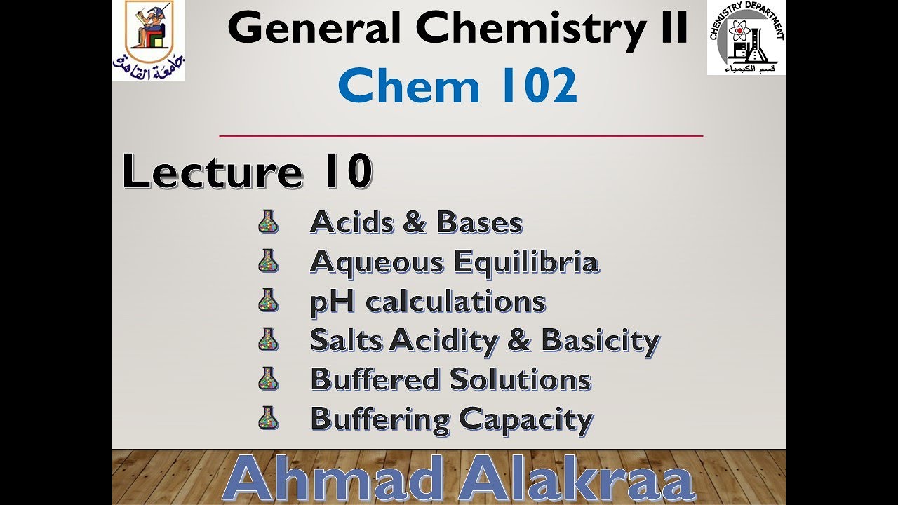 Lecture 10: Chem 102_E Aqueous Equilibria