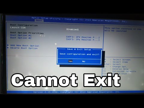 Aptio Setup Utility - Cannot Exit Asus 2021